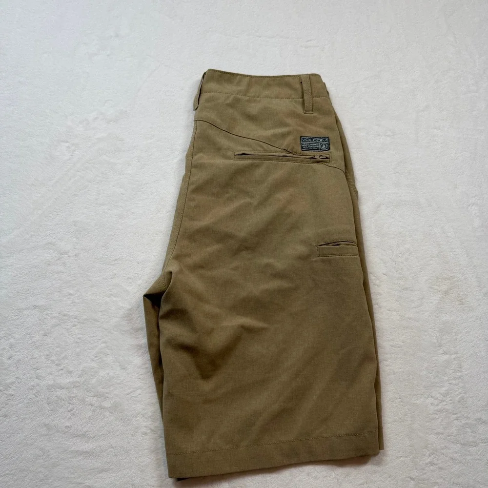 Volcom Hybrid Shorts Mens 28 Khaki Good Quick Dry Heathered N01-0118-01